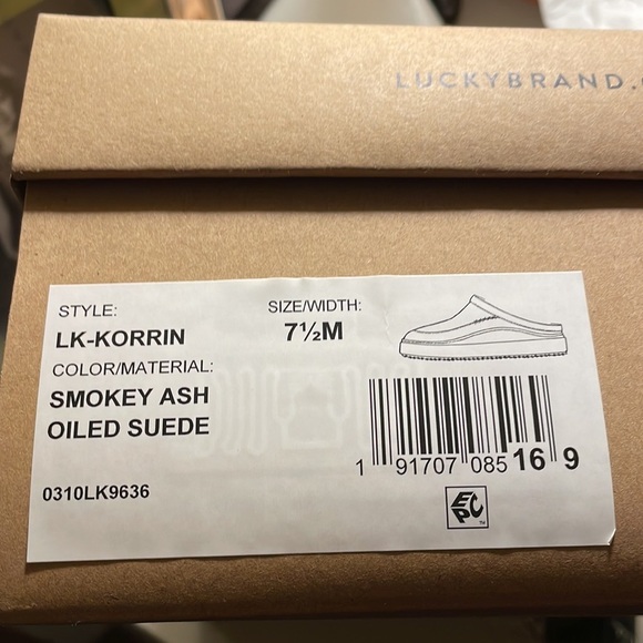 NIB LUCKY BRAND Korrin Faux Fur - Lined Suede Slippers Slip on Shoes new 7.5 - 8 - Picture 8 of 8